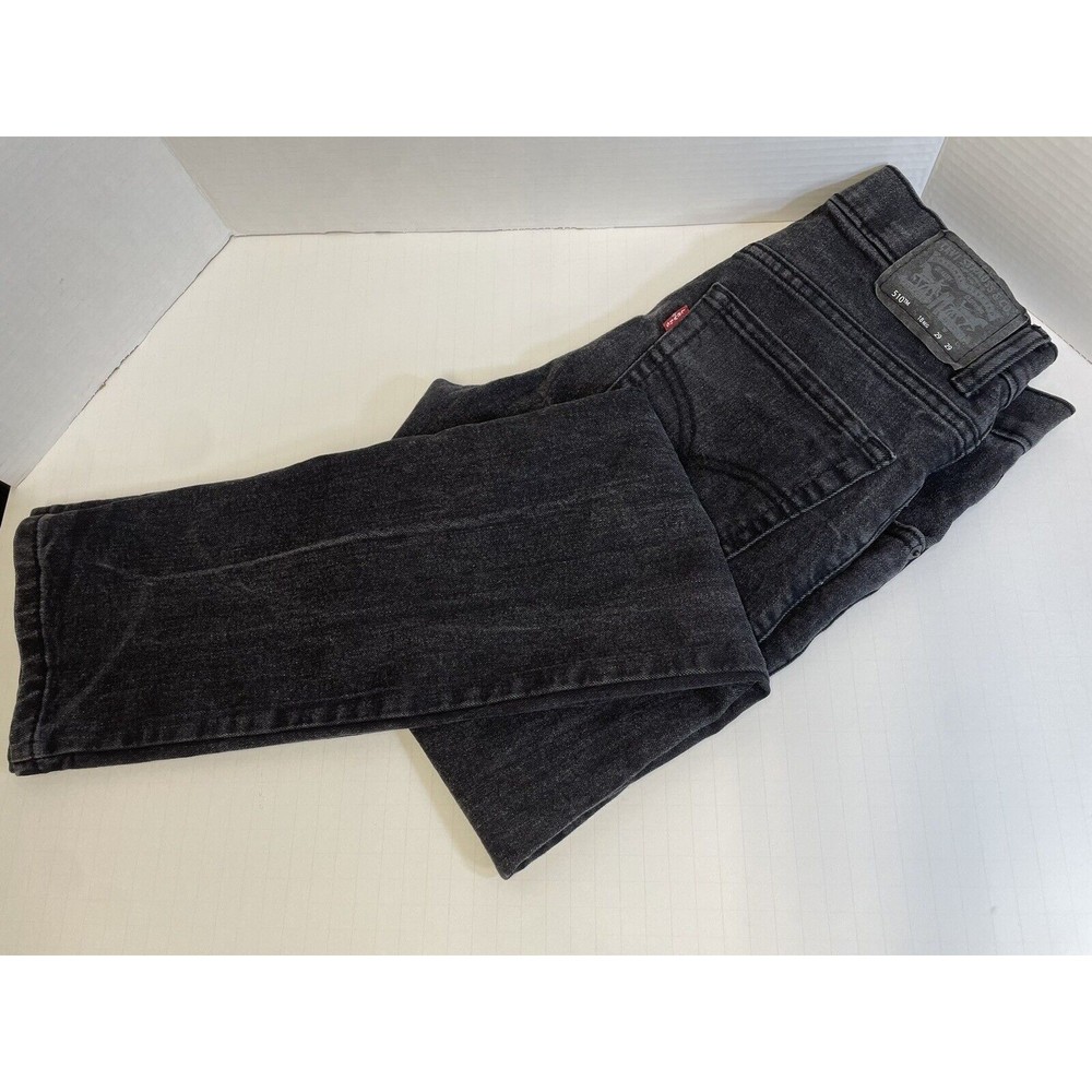 Levi's 510 Skinny Fit Stretch Denim Tapered Leg Black Jeans Men's 29x29 Measured